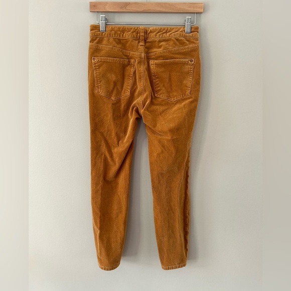 ❄️PILCRO Anthropologie Mustard Yellow Corduroy Button Fly Cropped Skinny Jeans - Picture 3 of 6